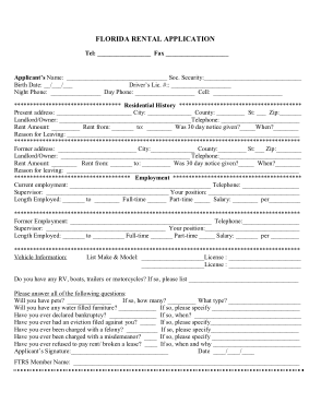 Free Download PDF Books, Florida Rental Application Form Template