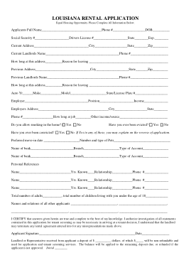 Free Download PDF Books, Louisiana Rental Application Form Template