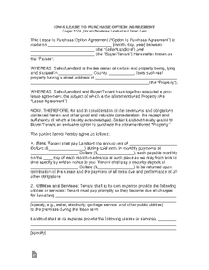 Free Download PDF Books, Iowa Lease To Own Option To Purchase Agreement Form Template