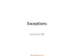 Free Download PDF Books, Java Exceptions – Java Lecture 9, Java Programming Tutorial Book