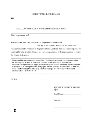 Free Download PDF Books, Washington State 20 Day Notice To Quit Form Template