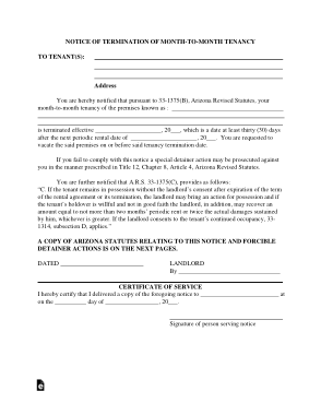 Free Download PDF Books, Arizona Month To Month Lease Termination Letter Template