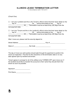 Free Download PDF Books, Illinois Lease Termination Letter Template