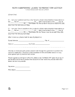 Free Download PDF Books, New Hampshire Lease Termination Letter Template