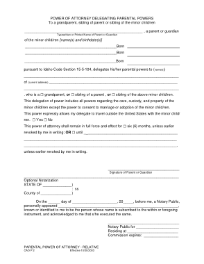 Free Download PDF Books, Idaho Minor Child Power Of Attorney Form Template