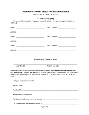 Free Download PDF Books, Wisconsin Minor Child Power Of Attorney Form Template