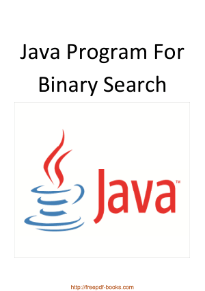 Free Download PDF Books, Java Program For Binary Search