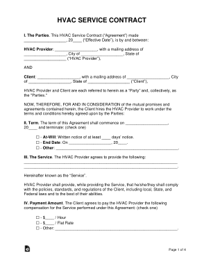 Free Download PDF Books, Hvac Service Contract Form Template