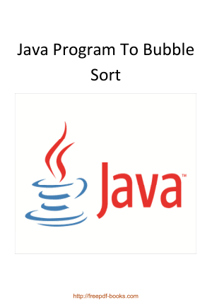 Java Program To Bubble Sort, Java Programming Book