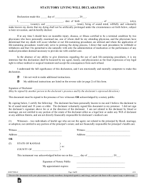 Free Download PDF Books, Kansas Statutory Living Will Declaration Form Template