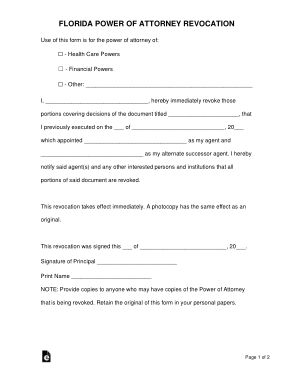 Free Download PDF Books, Florida Power Of Attorney Revocation Form Template