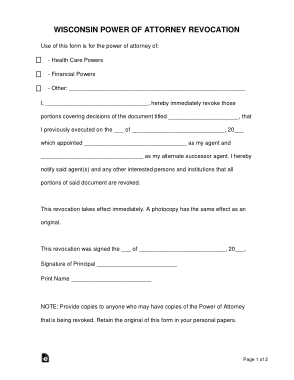 Free Download PDF Books, Wisconsin Power Of Attorney Revocation Form Template