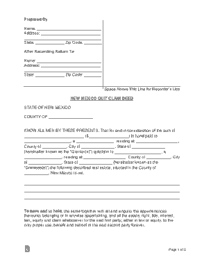 Free Download PDF Books, New Mexico Quit Claim Deed Form Template