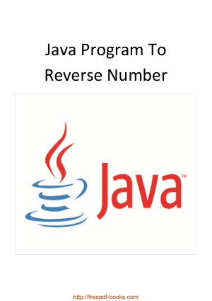 Java Program To Reverse Number, Java Programming Book