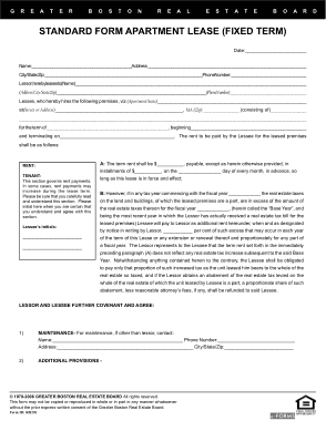 Free Download PDF Books, Greater Boston Residential Lease Agreement Form Template 1 Form Template