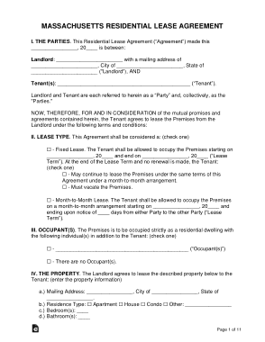 Free Download PDF Books, Massachusetts Standard Residential Lease Agreement Form Template
