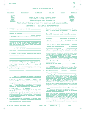 Free Download PDF Books, Missouri Apartment Association Residential Lease Agreement Form Template
