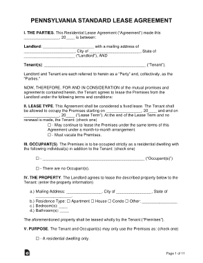 Free Download PDF Books, Pennsylvania Standard Residential Lease Agreement Form Template