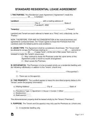 Free Download PDF Books, Standard Residential Lease Agreement Form Template