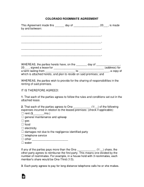 Free Download PDF Books, Colorado Roommate Lease Agreement Form Template