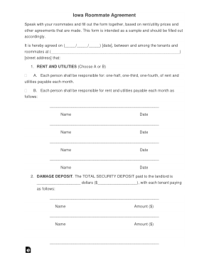 Free Download PDF Books, Iowa Roommate Agreement Form Template