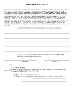 Free Download PDF Books, Vermont Roommate Agreement Form