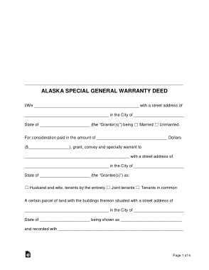 Free Download PDF Books, Alaska Special Warranty Deed Form Template