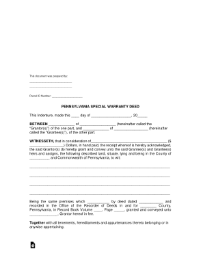 Free Download PDF Books, Pennsylvania Special Warranty Deed Form Template