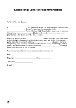 Free Download PDF Books, Scholarship Letter Of Recommendation Template