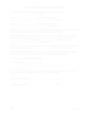 Free Download PDF Books, Loan Extension Agreement Form Template