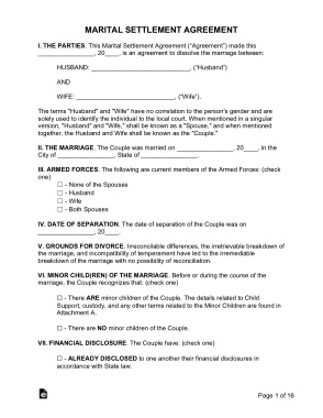 Free Download PDF Books, Marital Settlement Agreement Form Template