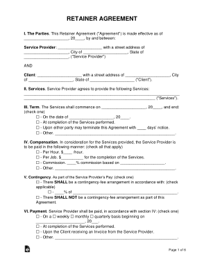 Free Download PDF Books, Retainer Agreement Form Template