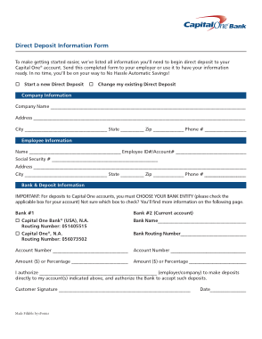 Free Download PDF Books, Capital One Direct Deposit Authorizaton Form Template