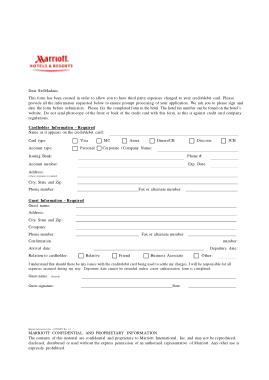 Free Download PDF Books, Marriott Hotel And Resorts Credit Card Authorization Form Template