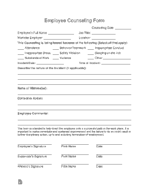 Free Download PDF Books, Employee Counseling Form Template