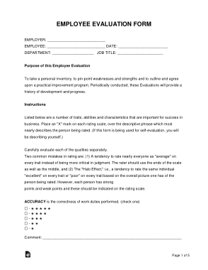 Free Download PDF Books, Employee Evaluation Form Template