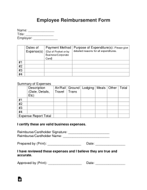 Free Download PDF Books, Employee Reimbursement Form Template