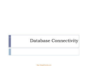ASP.NET Database Connectivity – ASP.NET Lecture 6, Pdf Free Download