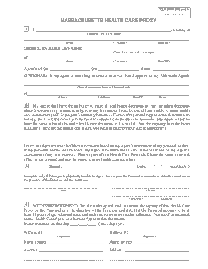 Free Download PDF Books, Massachusetts Health Care Proxy Form Template