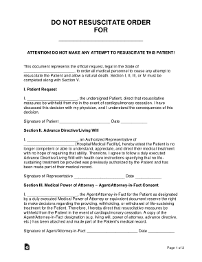 Free Download PDF Books, Do Not Resuscitate Order Form Template