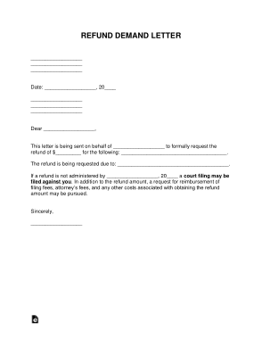 Refund Demand Letter Template Free Download | Free PDF Books