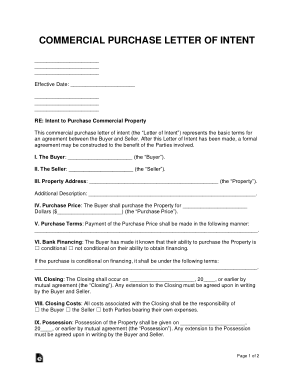 Free Download PDF Books, Commercial Purchase Letter of Intent Sample Letter Template