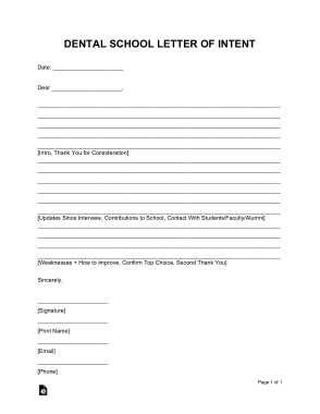 Free Download PDF Books, Dental School Letter of Intent Sample Letter Template