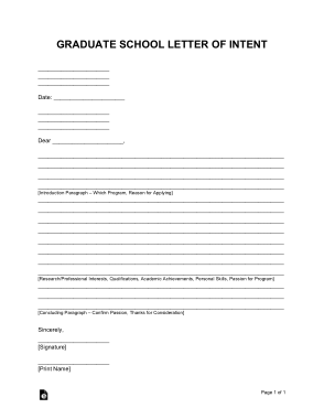 Free Download PDF Books, Graduate School Letter of Intent Sample Letter Template