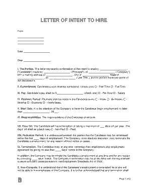 Free Download PDF Books, Letter of Intent To Hire Sample Letter Template