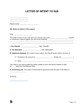 Free Download PDF Books, Letter of Intent To Sue Sample Letter Template