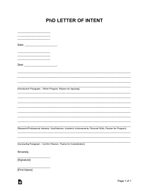 Free Download PDF Books, Phd Letter of Intent Sample Letter Template