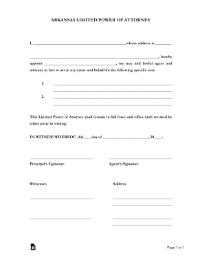 Free Download PDF Books, Arkansas Limited Power Of Attorney Form Template