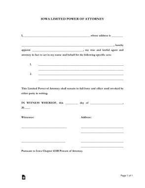 Free Download PDF Books, Iowa Limited Power Of Attorney Form Template