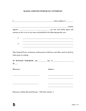 Free Download PDF Books, Maine Limited Power Of Attorney Form Template